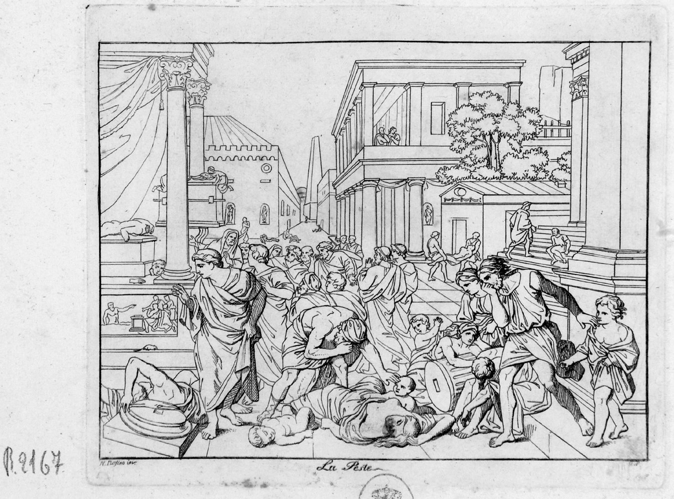 La Peste, peste di Azoth (stampa, serie) di Ferrero Giovanni Francesco, Poussin Nicolas (sec. XIX)