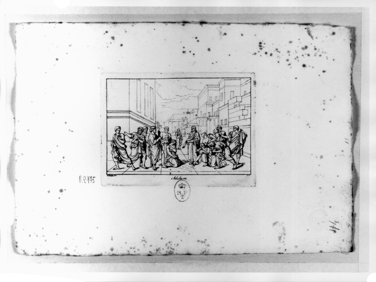Adultera, Cristo e l'adultera (stampa, serie) di Ferrero Giovanni Francesco, Poussin Nicolas (sec. XIX)