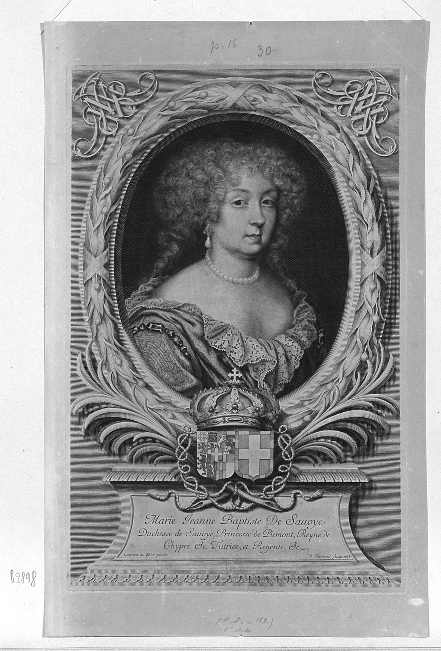 Maria Giovanna Battista di Savoia, ritratto di Maria Giovanna Battista di Savoia (stampa) di Nanteuil Robert, Dufour Laurent (sec. XVII)