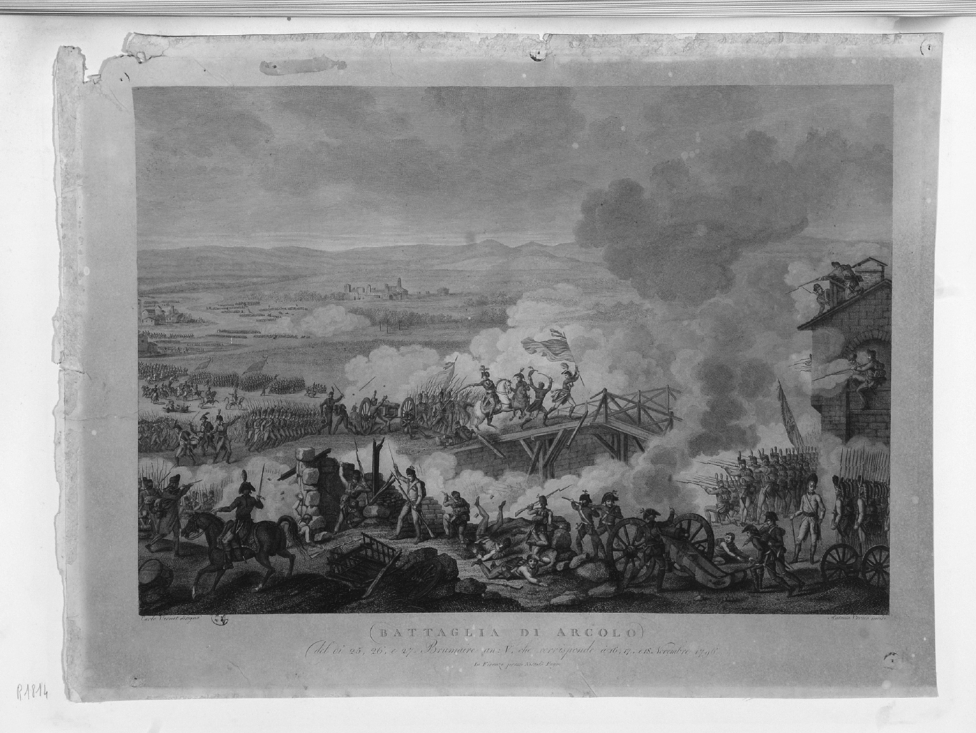 battaglia di Arcolo (stampa) di Vernet Carle, Verico Antonio (sec. XIX)