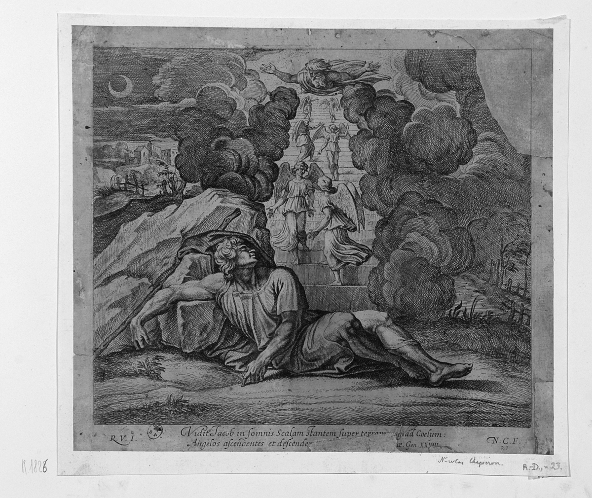 sogno di Giacobbe (stampa, serie) di Sanzio Raffaello, Chaperon Nicolas (sec. XVII)