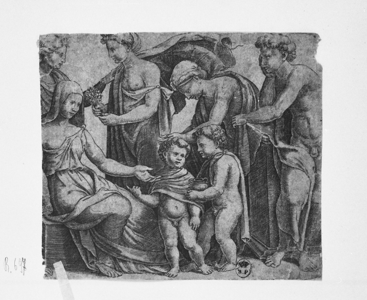 nozze di Giasone e Creusa (stampa tagliata) di Daddi Bernardo detto il Maestro del Dado (sec. XVI)