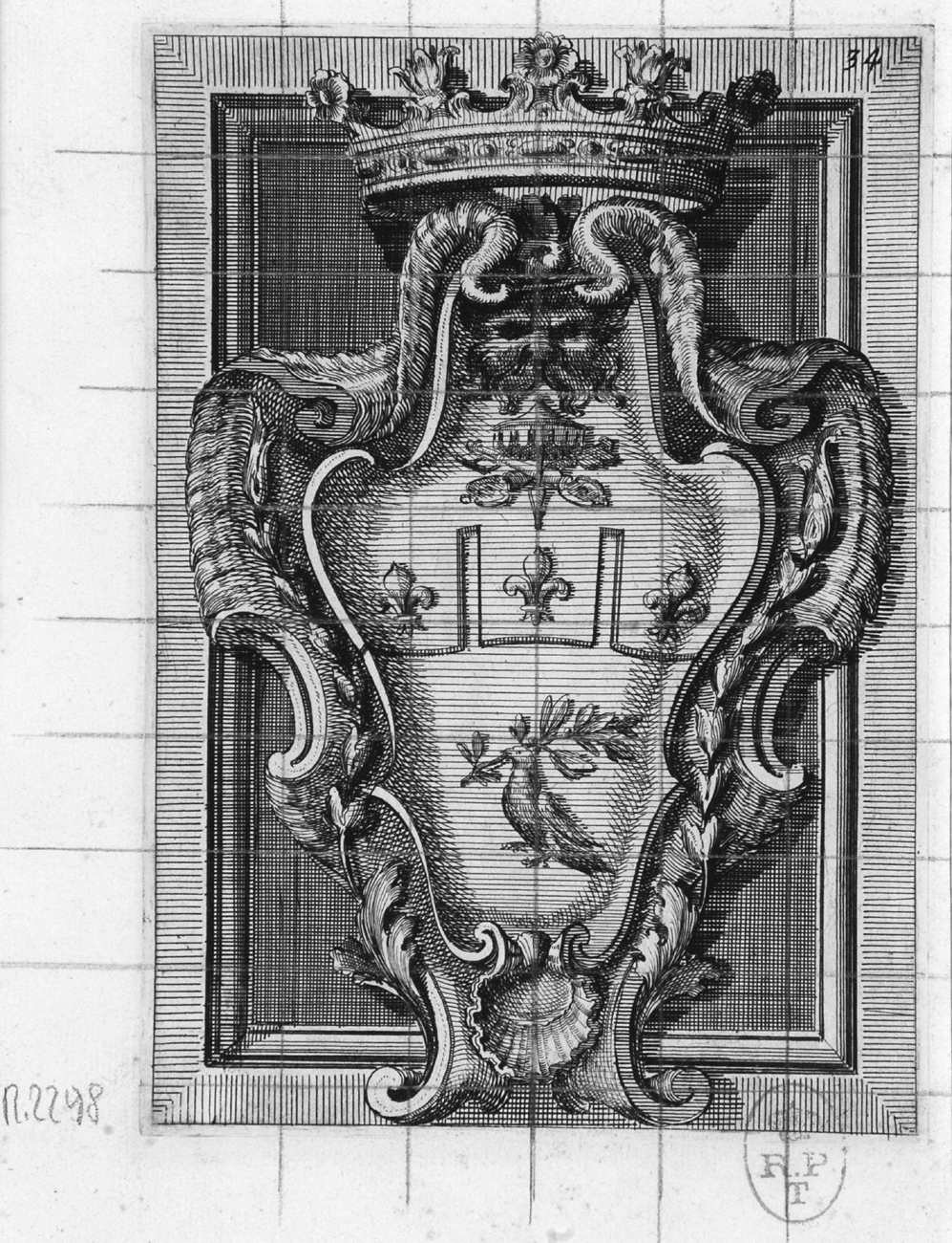 stemma gentilizio dei Pamphilj (stampa, serie) di Juvarra Filippo, Algardi Alessandro (sec. XVIII)