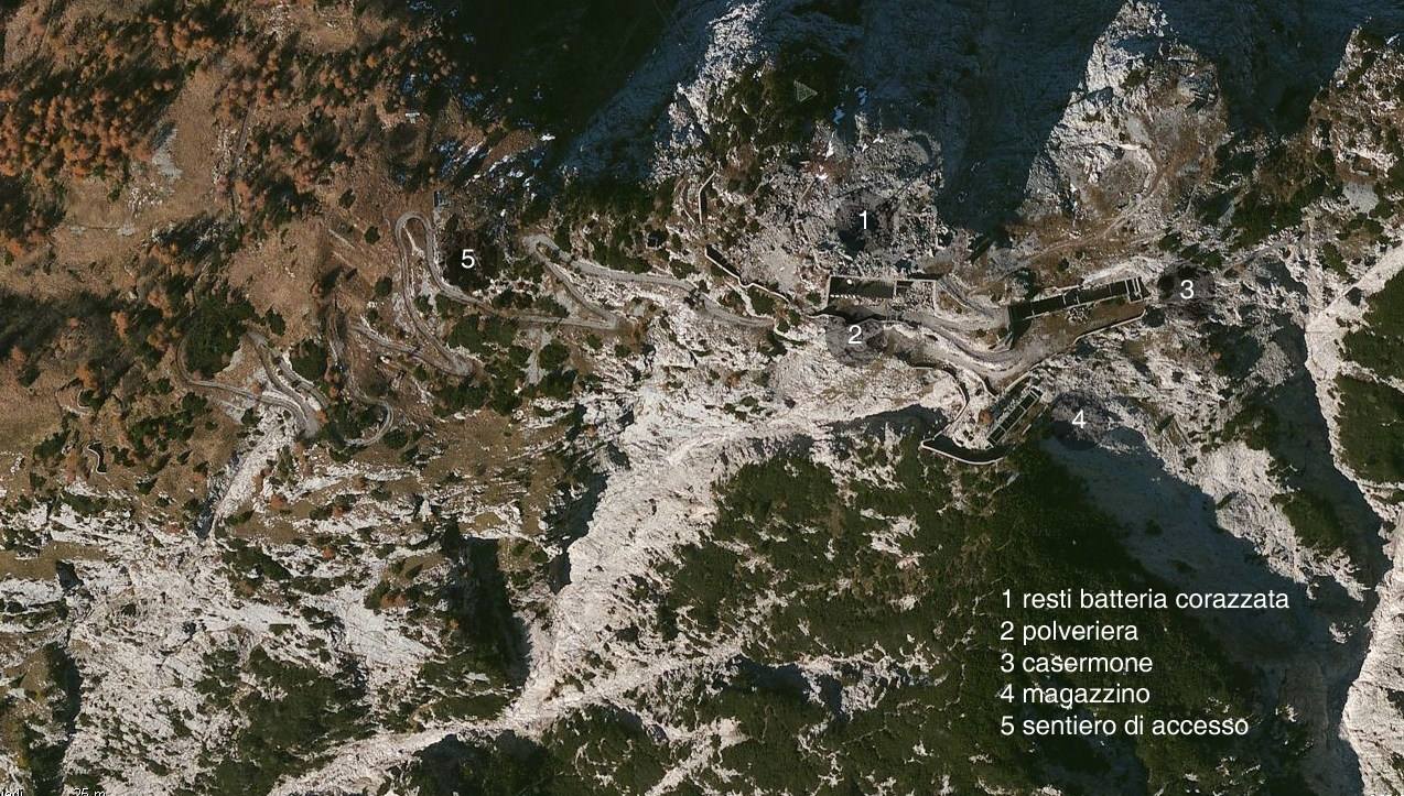 batteria, caserma e magazzino - beni della Grande Guerra nell'area del Monte Tudaio (forte) - Vigo di Cadore (BL) 