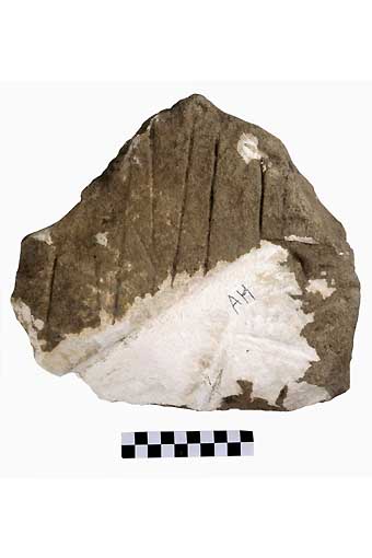 STELE/frammento - produzione daunia (secc. VII/ V a.C)