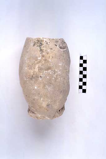 TESTA DI STELE, Nava, teste aniconiche, tipo I - produzione daunia (secc. VII/ V a.C)