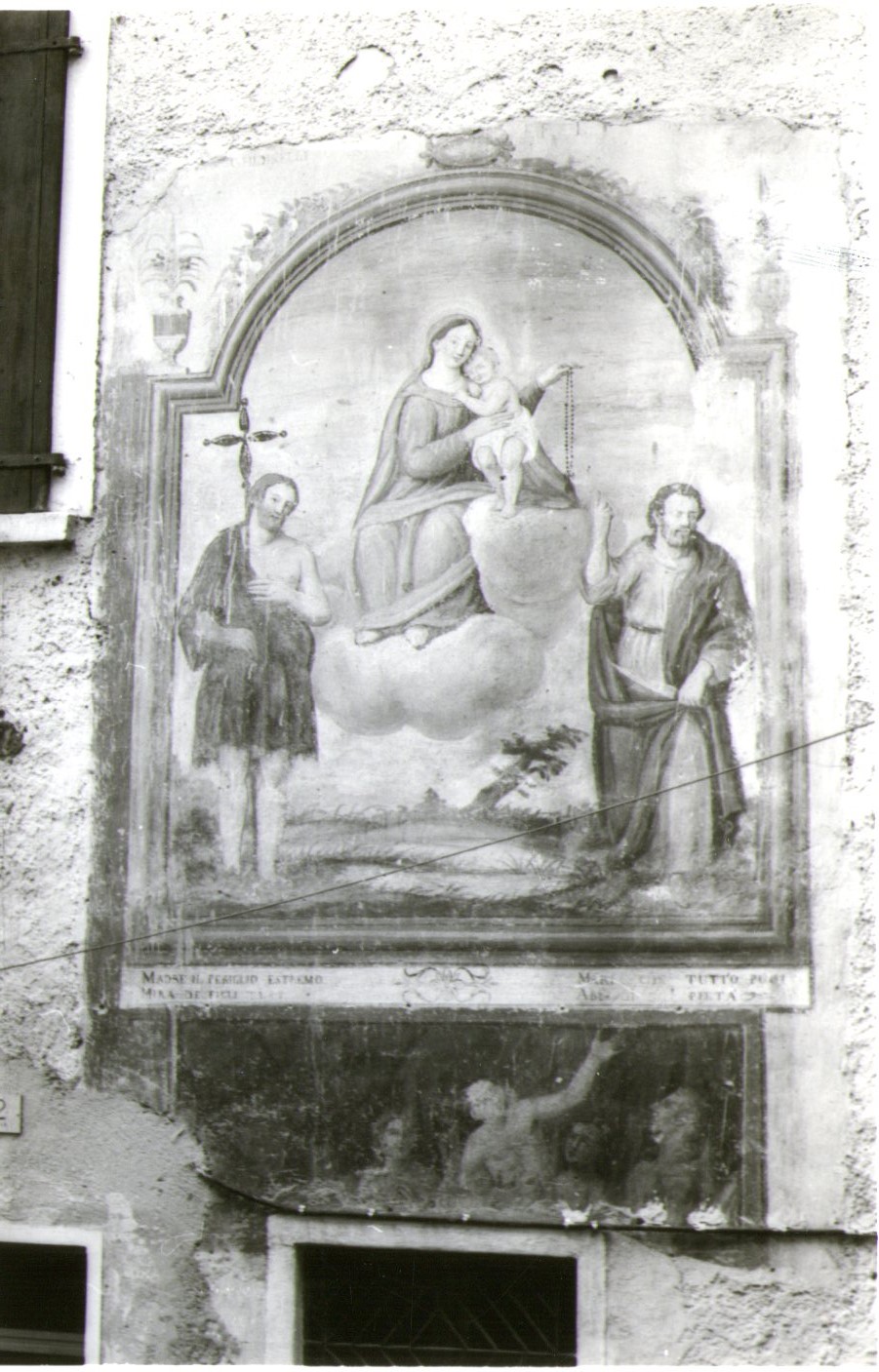 Vergine col bambino, S. Giovanni Battista e S. Bartolomeo e anime del purgatorio (dipinto murale, opera isolata) - N.R (XIX)