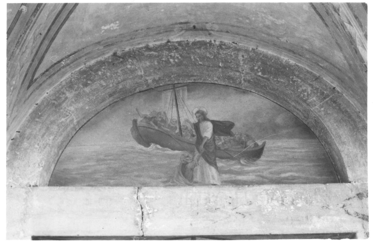 San Pietro salvato dalle acque (dipinto) di Casari G (sec. XX)