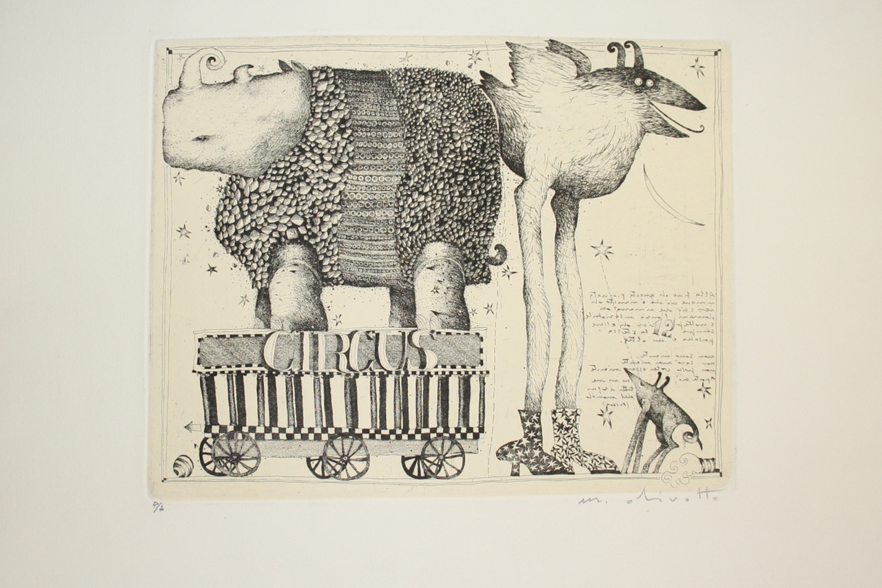 animali del circo (stampa) di Olivotto Maurizio (sec. XX)