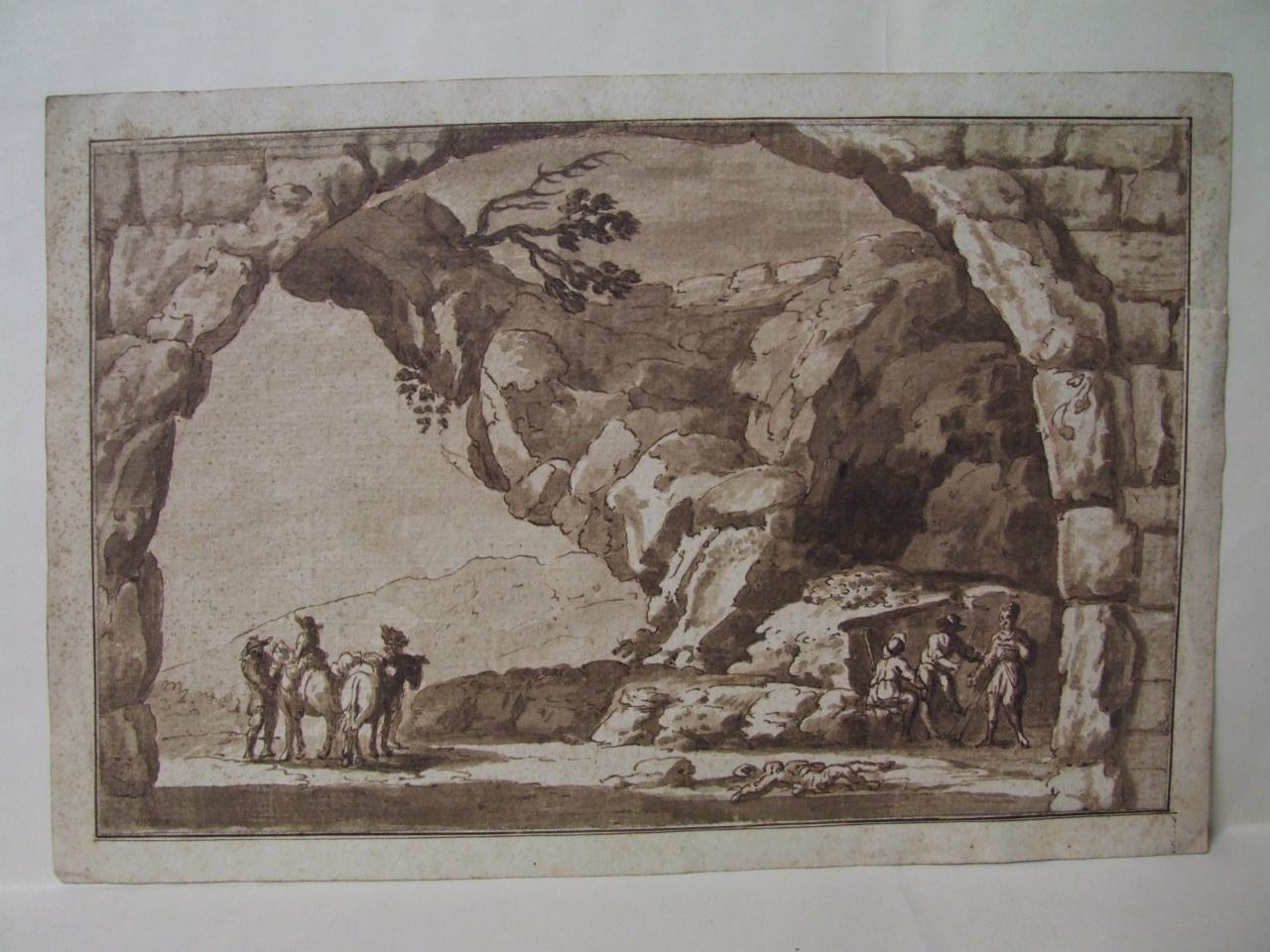 paesaggio roccioso (disegno) di Gherardini P (sec. XX)