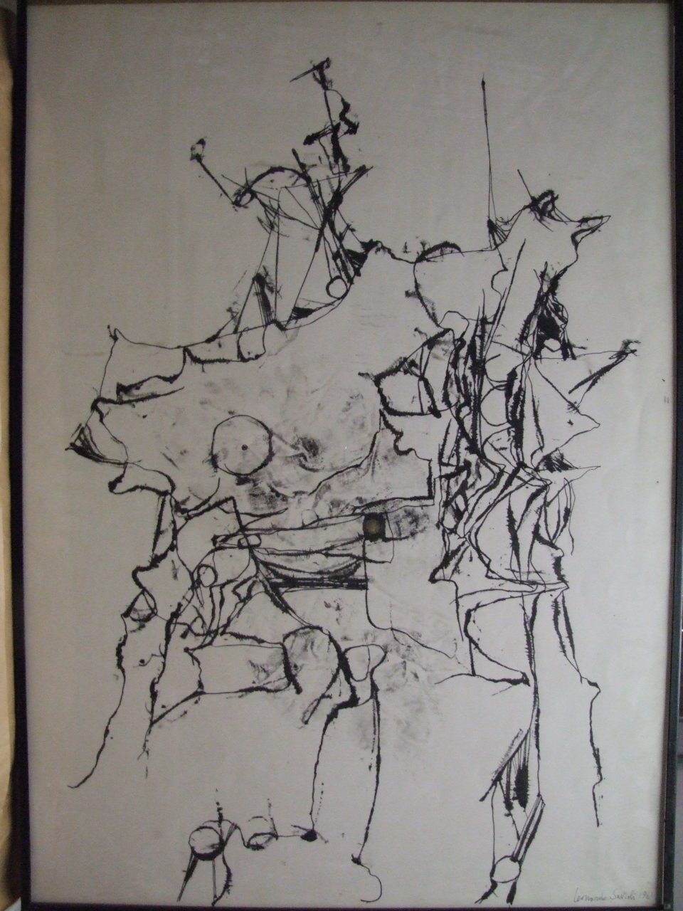 composizione astratta (disegno) di Savioli Leonardo (sec. XX)