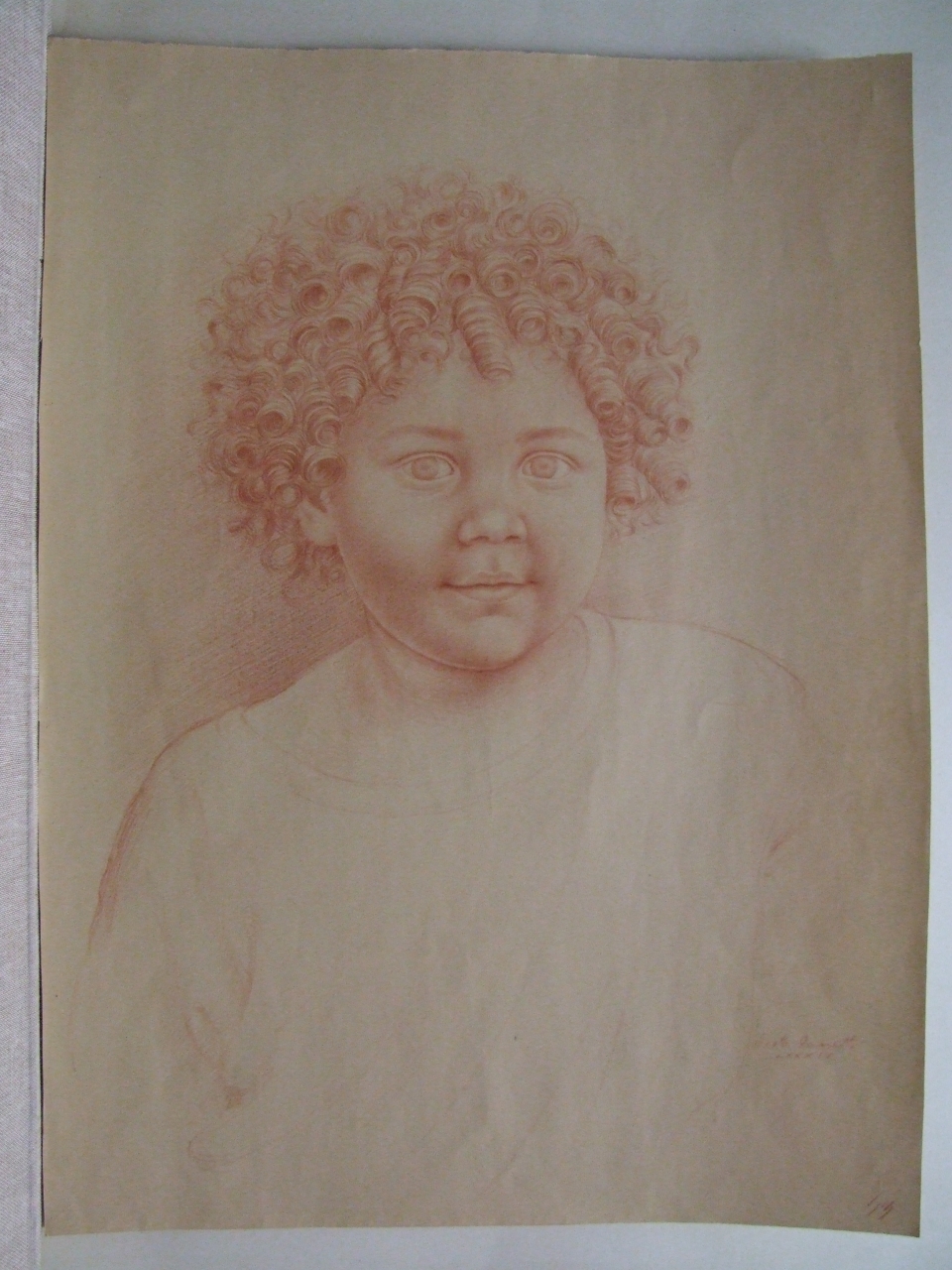 bambino (disegno) di Zanetti Sisto (sec. XX)