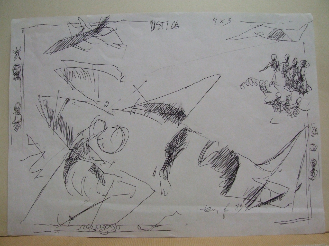 Ustica, incidente aereo (disegno) di Fo Dario (sec. XX)