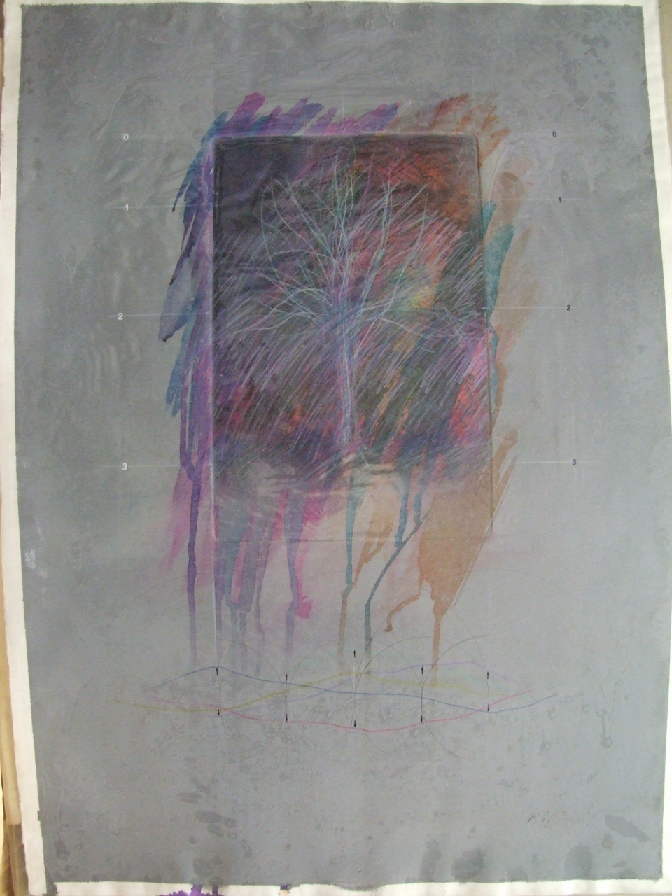 composizione astratta (disegno) di Takahashi Noriaki (sec. XX)