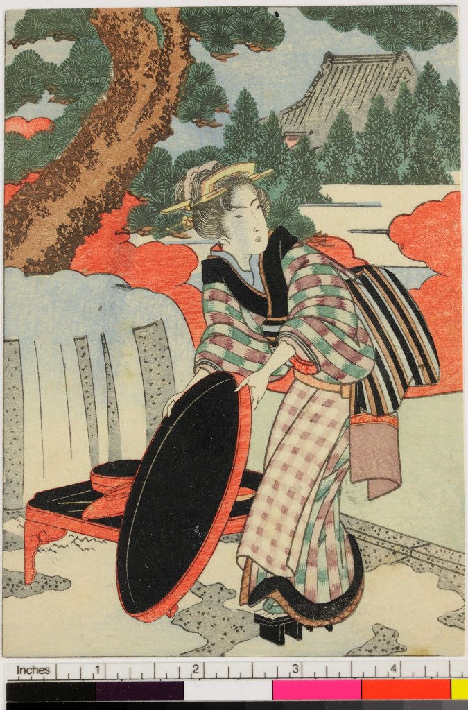 beltà alle terme (stampa, serie) di Yashima Gakutei - ambito giapponese (sec. XIX)