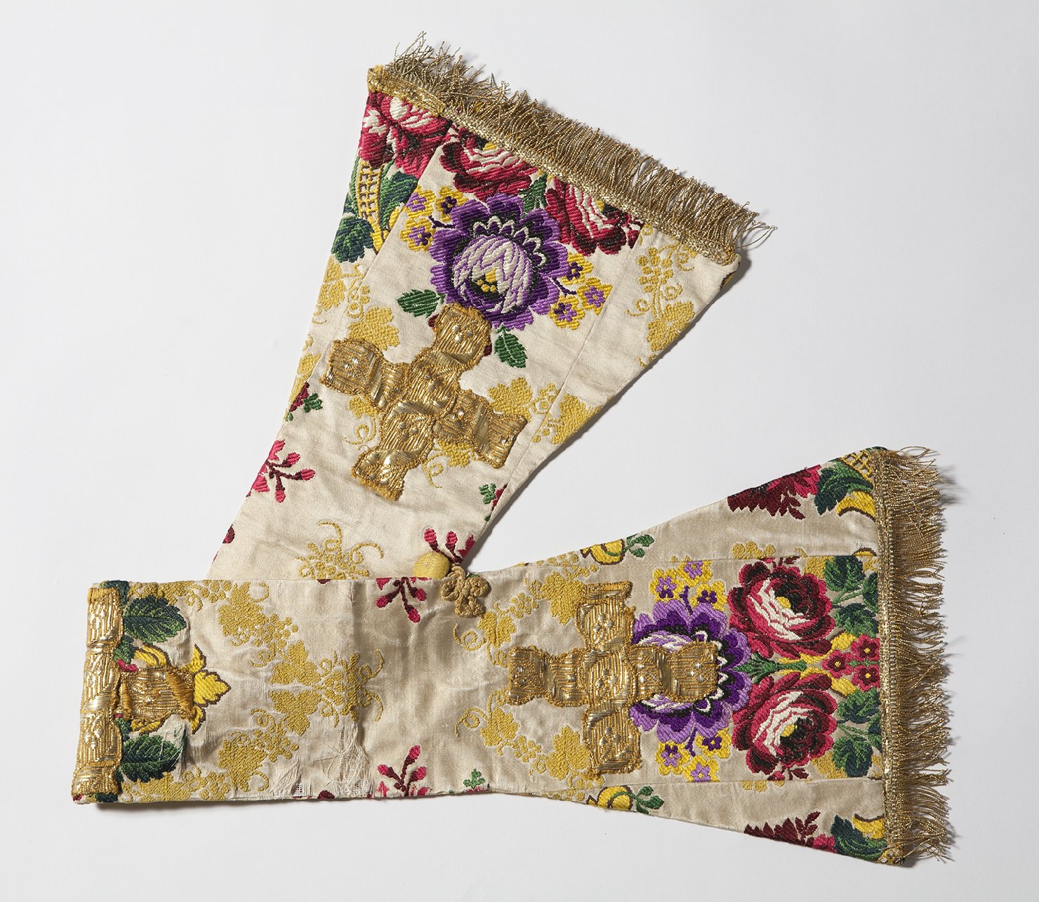 motivi decorativi floreali (manipolo, coppia) - manifattura italiana (metà sec. XIX)