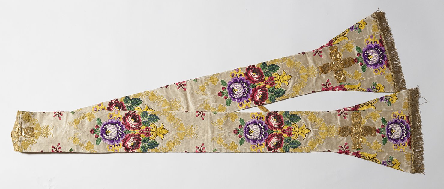 motivi decorativi floreali (stola, elemento d'insieme) - manifattura italiana (metà sec. XIX)