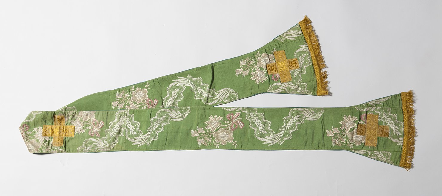 motivi decorativi floreali, motivi decorativi geometrici (stola, elemento d'insieme) - manifattura veneta (metà sec. XIX)