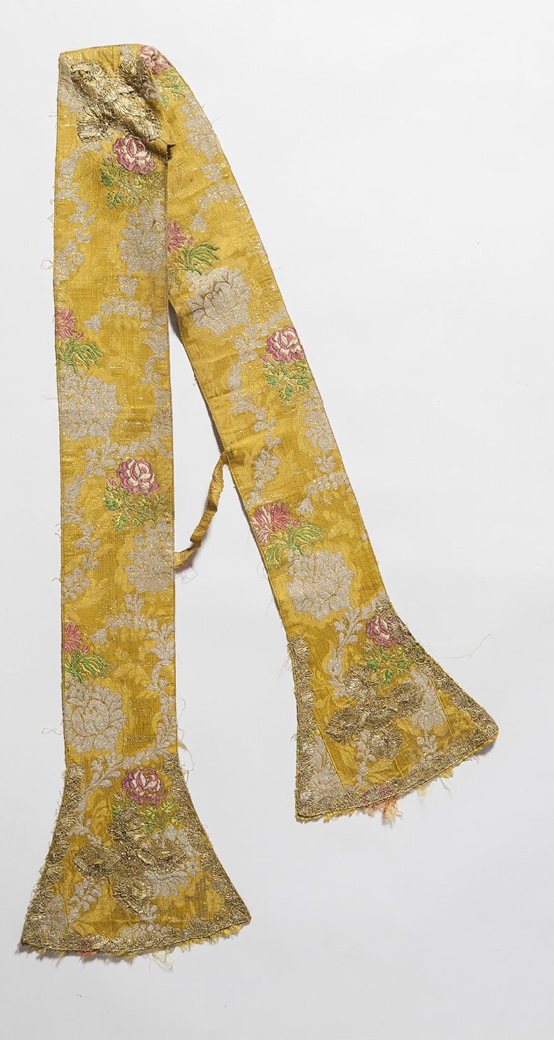 motivi decorativi floreali (stola, elemento d'insieme) - manifattura veneziana (secondo quarto sec. XVIII)