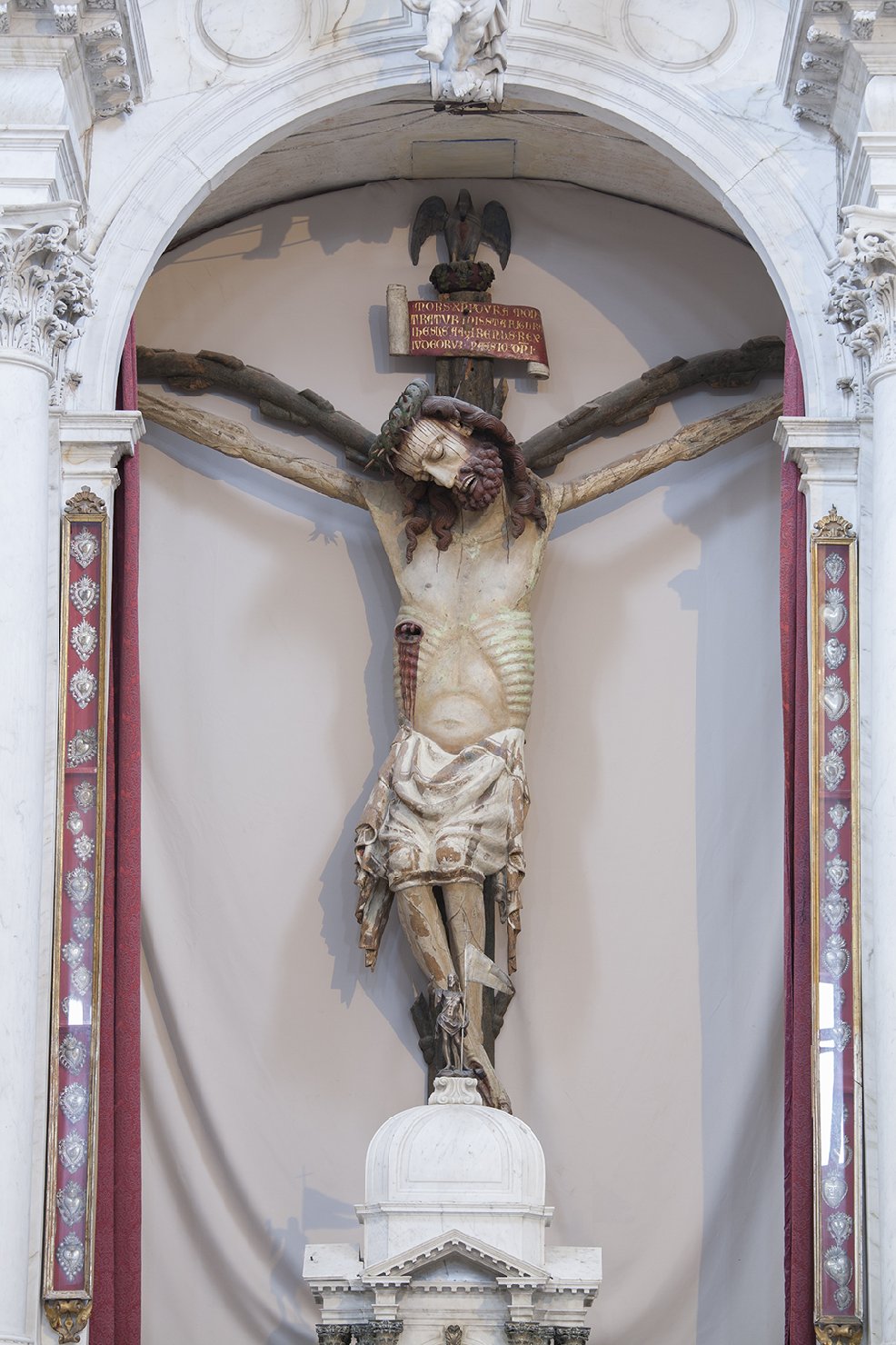 Cristo crocifisso dolente (crocifisso, opera isolata) - ambito tedesco (seconda metà sec. XIV)