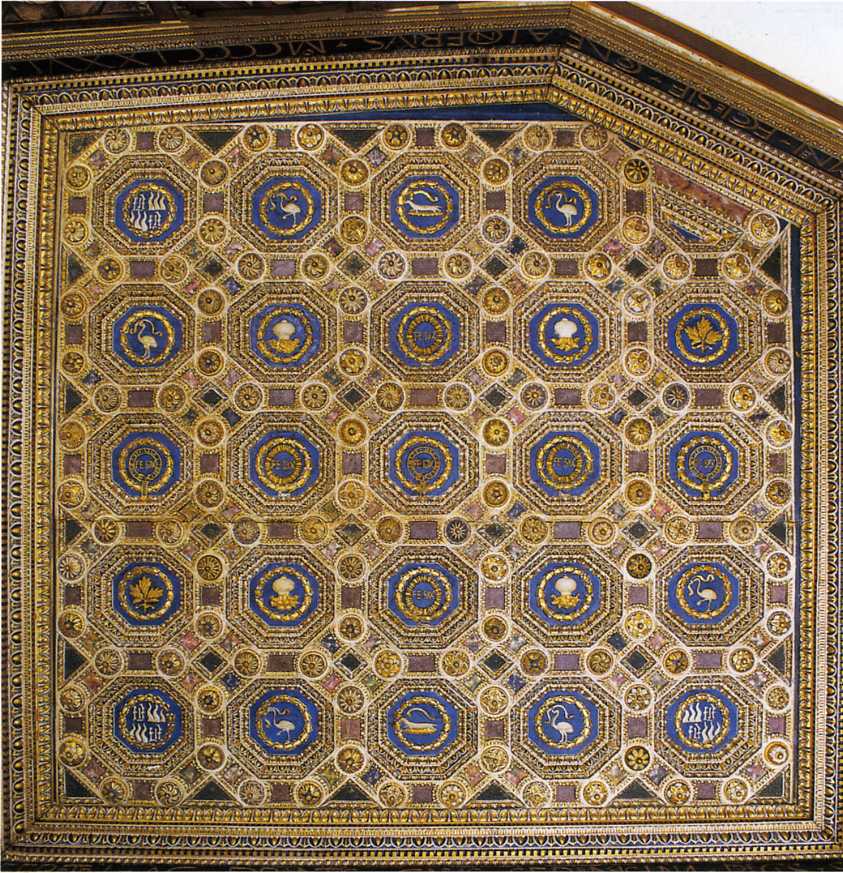soffitto a cassettoni di Pontelli Baccio (bottega), Benedetto da Maiano (bottega) (sec. XV)