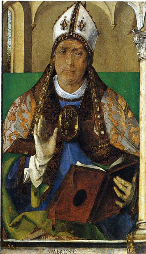 Sant'Ambrogio (dipinto) di Giusto di Gand, Berruguete Pedro (sec. XV)