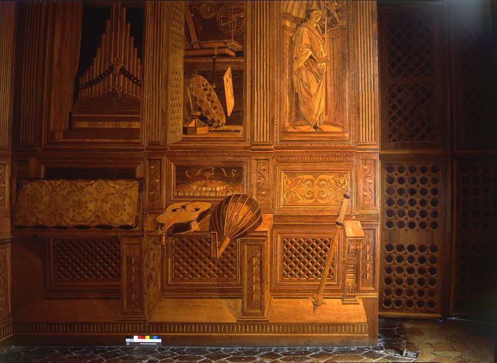 studiolo di Benedetto da Maiano (bottega), Pontelli Baccio (bottega), Martini Francesco di Giorgio (attribuito), Botticelli Sandro (attribuito), Bramante Donato (attribuito) (sec. XV)