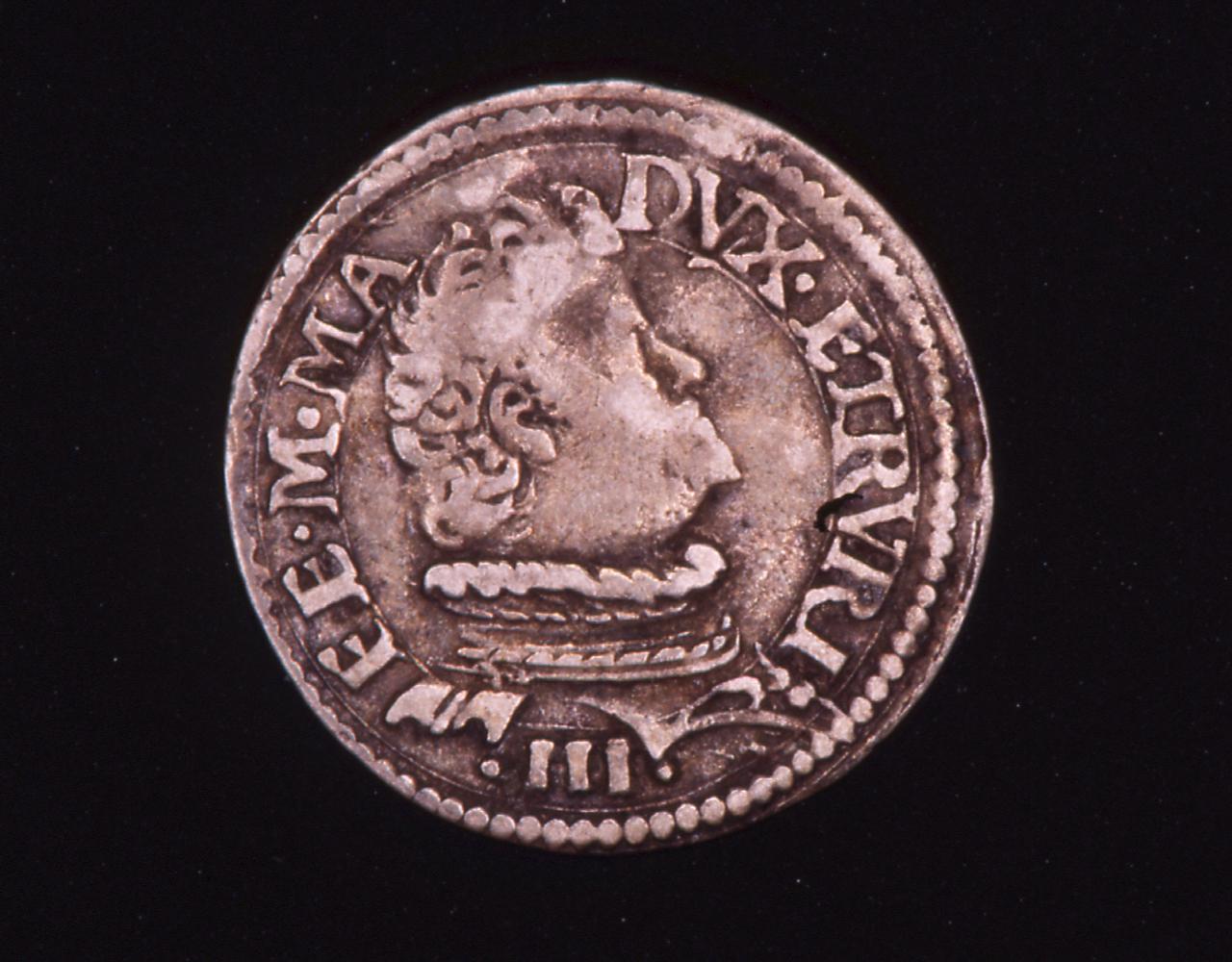 moneta - quarto di giulio - bottega toscana (secc. XVI/ XVII)