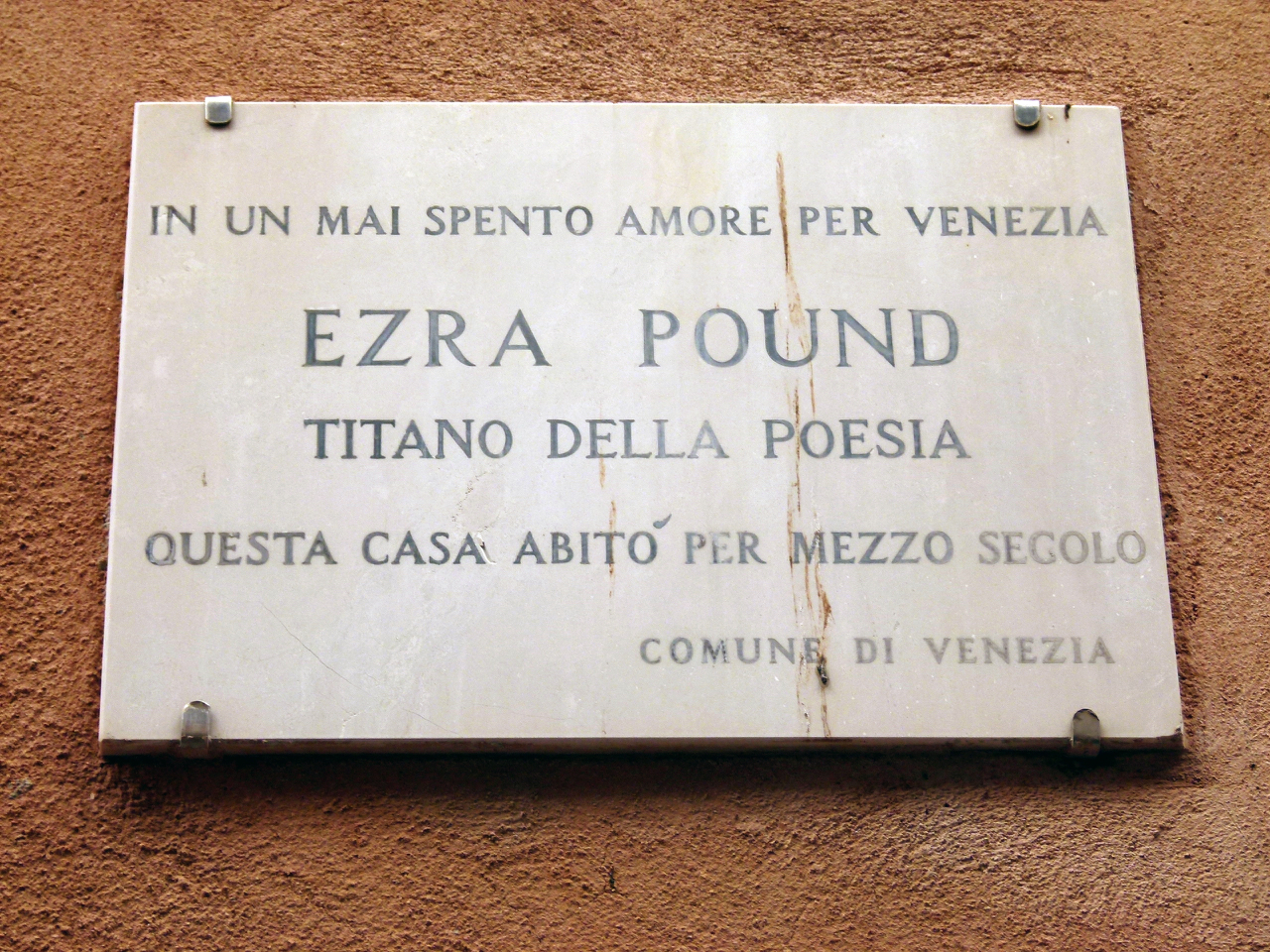 lapide commemorativa, opera isolata - ambito veneziano (sec. XX)