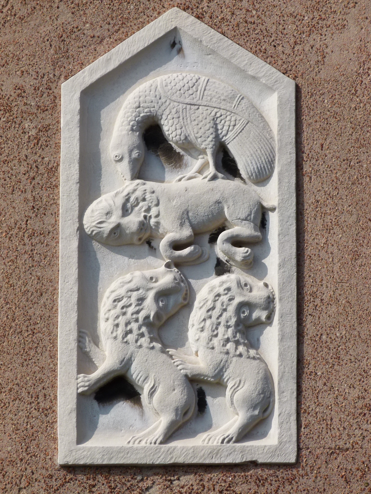 leoni - aquila (formella, coppia) - ambito veneziano (secc. XIX-XX)