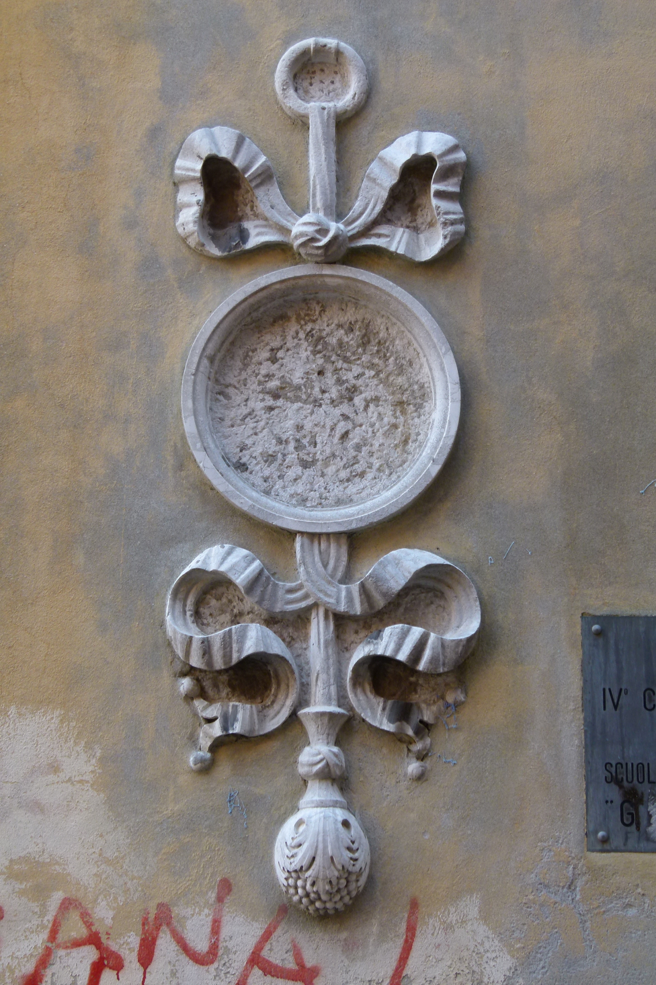 motivo decorativo con nastri (rilievo, pendant) - ambito veneziano (sec. XX)