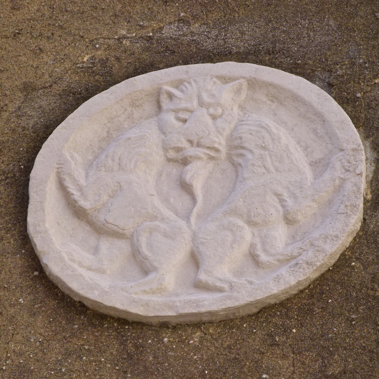 coppia di leoni (formella, opera isolata) - ambito veneziano (secc. XIX-XX)
