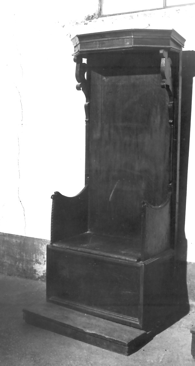 sedia da chiesa, opera isolata - bottega calabrese (prima metà sec. XIX)