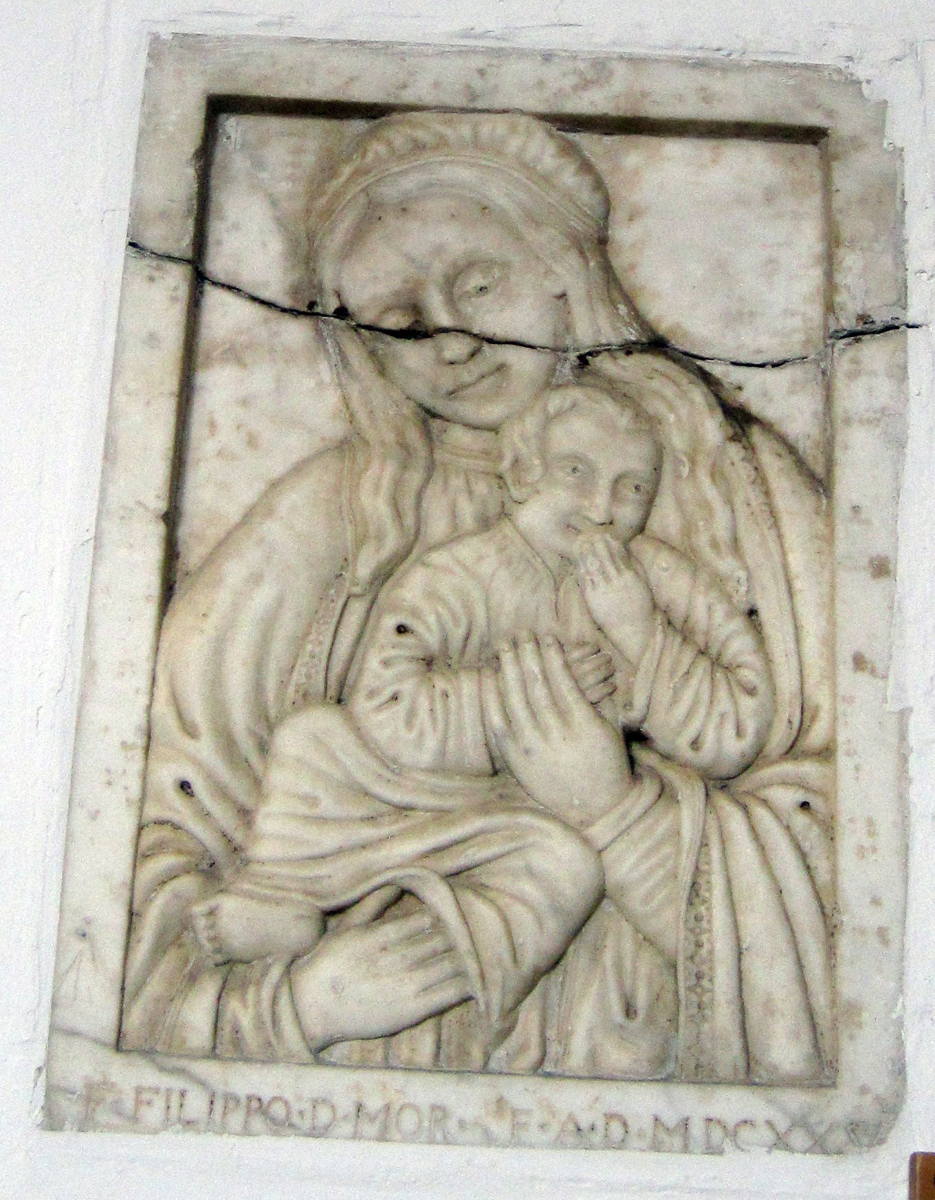 Madonna con Bambino (rilievo) di Filippo F (sec. XVII)