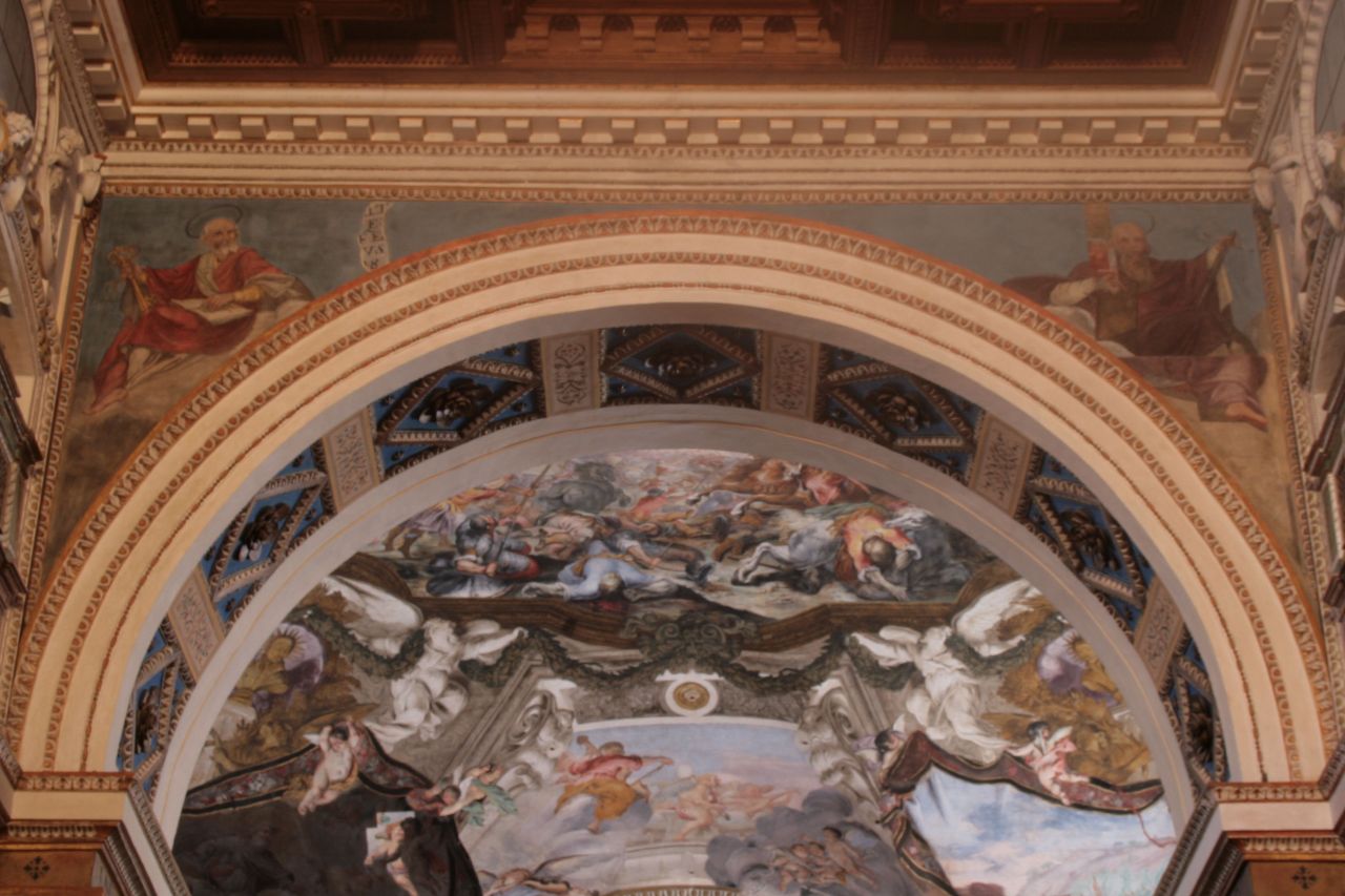 San Pietro e San Paolo (dipinto, elemento d'insieme) di Carlone Giovanni Andrea - ambito perugino (sec. XVII, sec. XX)