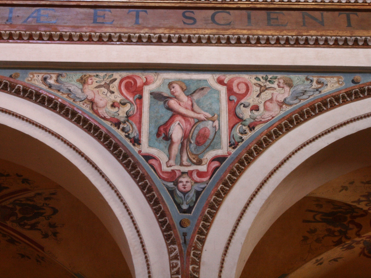 Angelo reggistemma (dipinto, elemento d'insieme) - ambito perugino (sec. XX)