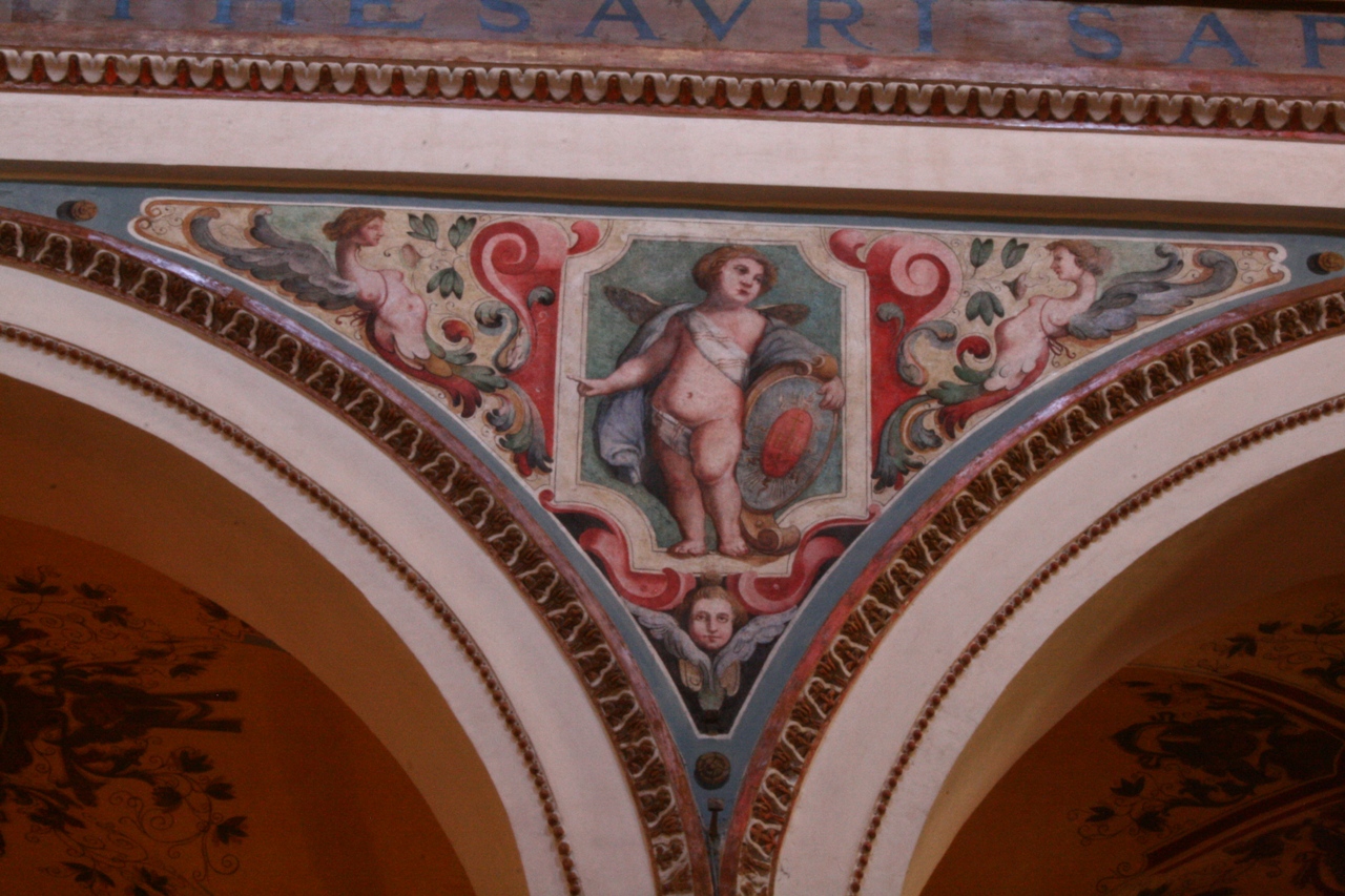 Angelo reggistemma (dipinto, elemento d'insieme) - ambito perugino (sec. XX)