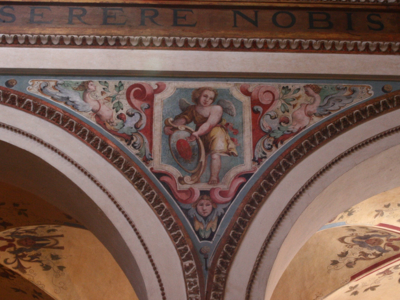 Angelo reggistemma (dipinto, elemento d'insieme) - ambito perugino (sec. XX)