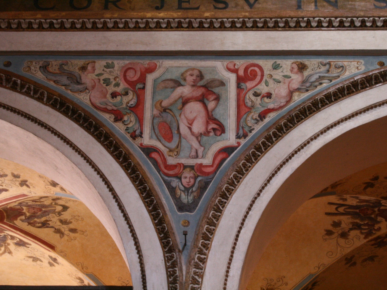 Angelo reggistemma (dipinto, elemento d'insieme) - ambito perugino (sec. XX)