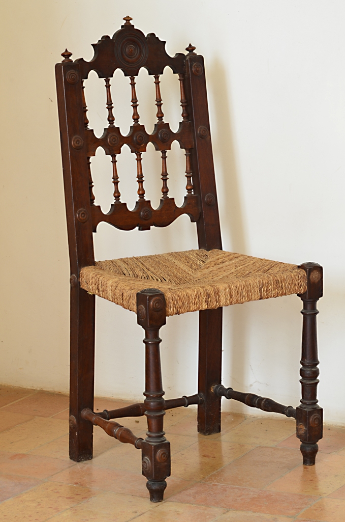 soggetto assente (sedia, elemento d'insieme) - bottega Italia centrale (fine XIX)