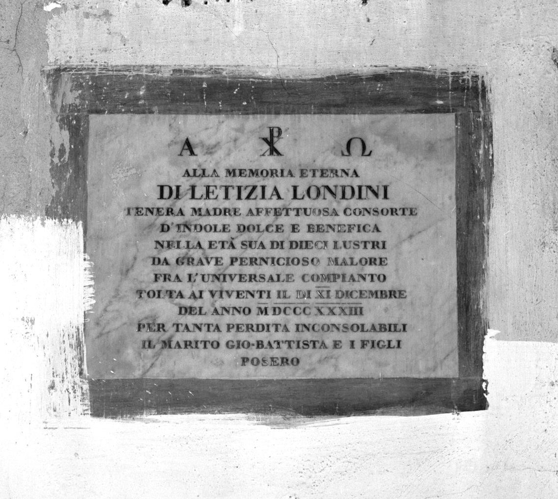 lapide tombale - bottega toscana (sec. XIX)