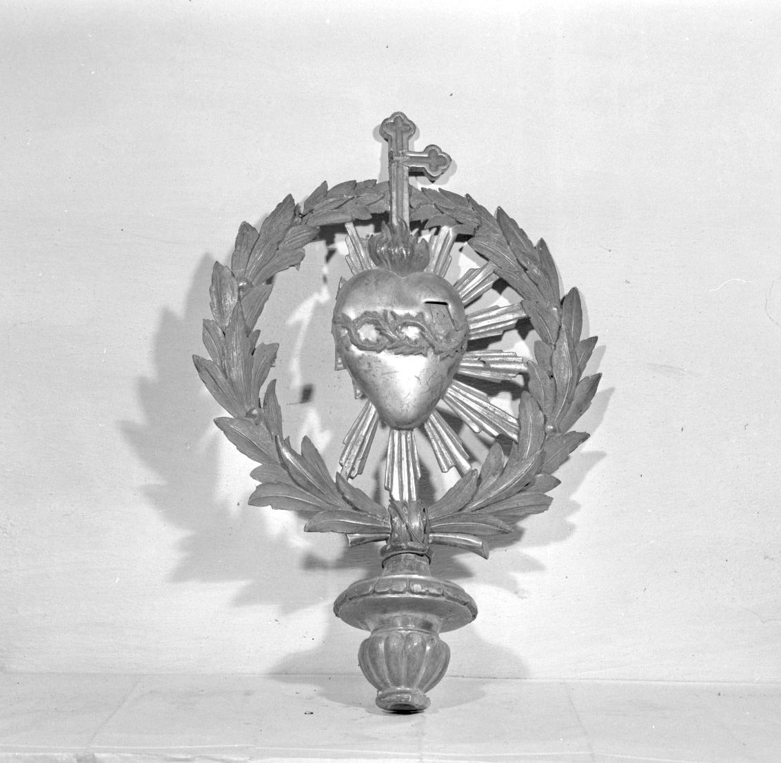 mazza processionale, frammento - bottega toscana (ultimo quarto sec. XVIII)