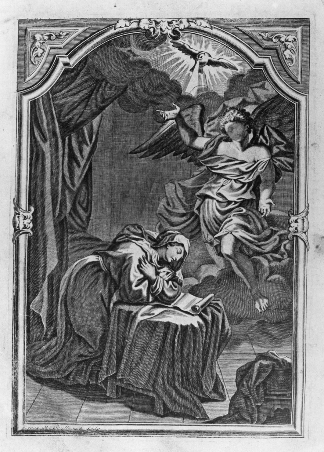 Annunciazione (stampa, elemento d'insieme) di Beylbruck J.M (sec. XVIII)