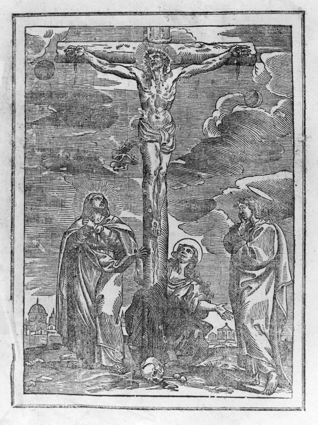 crocifissione (stampa, elemento d'insieme) - ambito italiano (primo quarto sec. XIX)