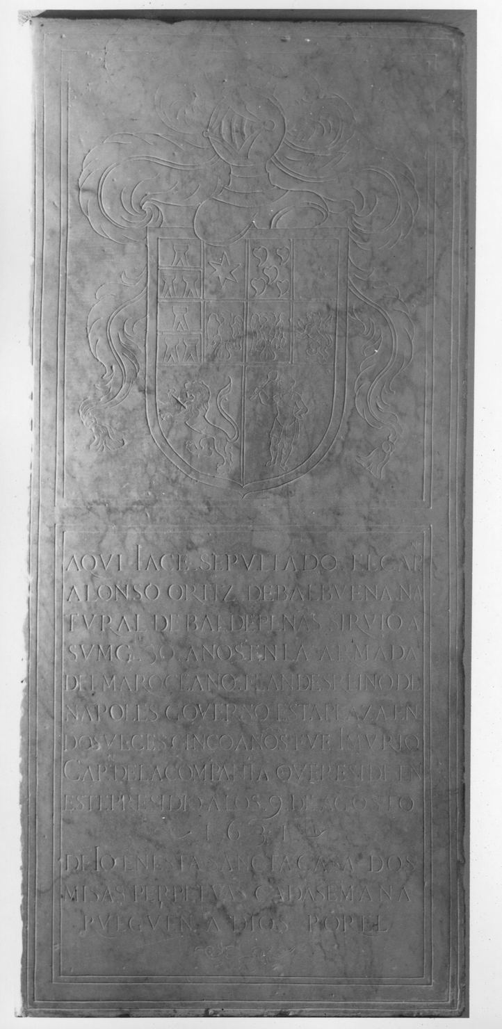 arme gentilizia di Alonso Ortiz de Balbuena (lastra tombale) - bottega toscana (sec. XVII)