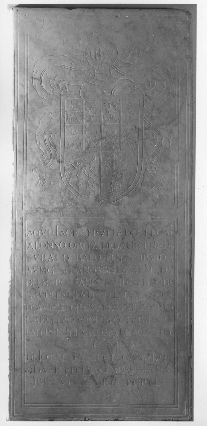 arme gentilizia di Alonso Ortiz de Balbuena (lastra tombale) - bottega toscana (sec. XVII)