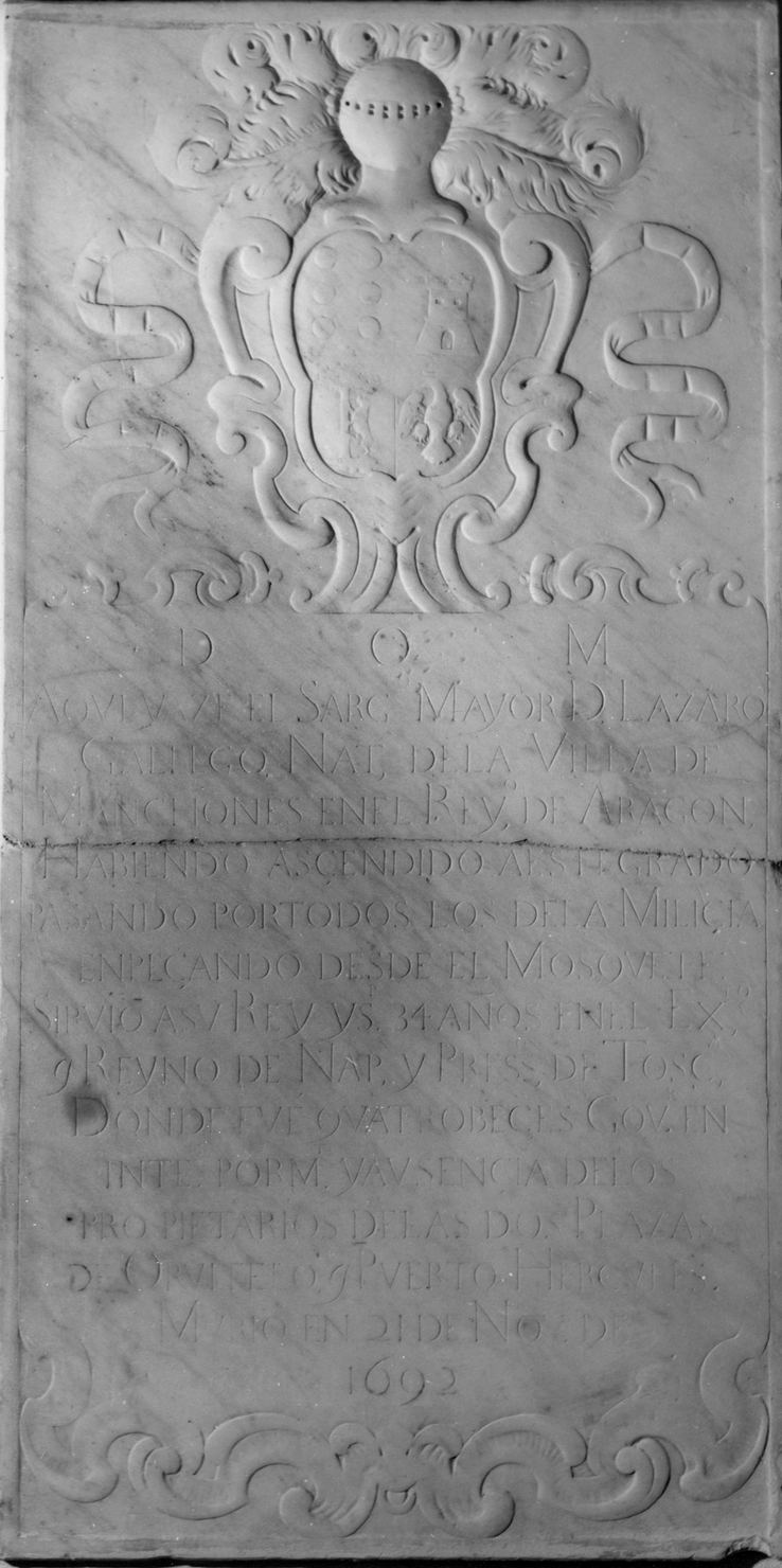 arme gentilizia di Lazaro Galligo (lastra tombale) - bottega toscana (sec. XVII)