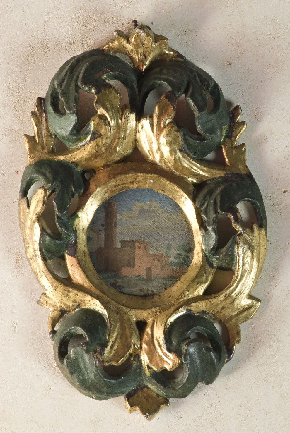 edifici (dipinto, elemento d'insieme) di Matteucci Giuseppe (attribuito), Angelucci, Luca Antonio (attribuito) (fine/ inizio sec. XVII/ XVIII)