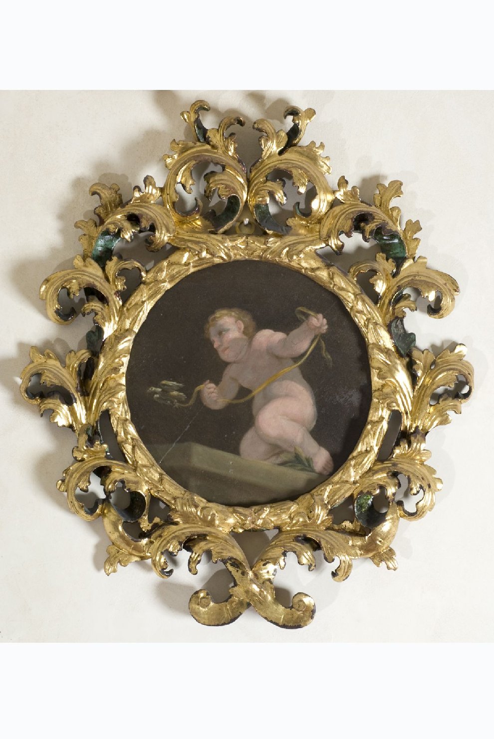 putto (dipinto, elemento d'insieme) di Matteucci Giuseppe (attribuito), Angelucci, Luca Antonio (attribuito) (fine/ inizio secc. XVII/ XVIII)