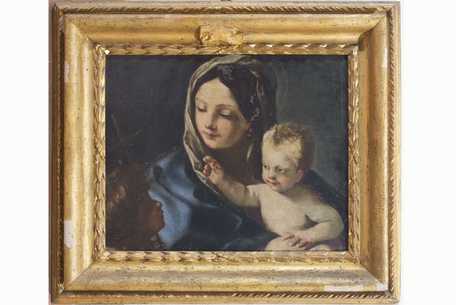 Madonna con Bambino e San Giovannino (dipinto, insieme) - ambito emiliano (metà sec. XVII)